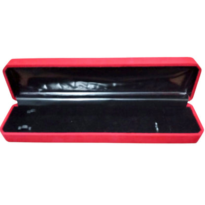 Luxury Wooden Necklace Gift Box – Red Velvet & Gold Accents – Perfect for Jewelry & Special Occasions