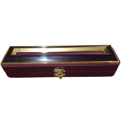 Elegant Lockable Wooden Necklace Gift Box – Velvet & Gold Accents – Luxury Jewelry Packaging