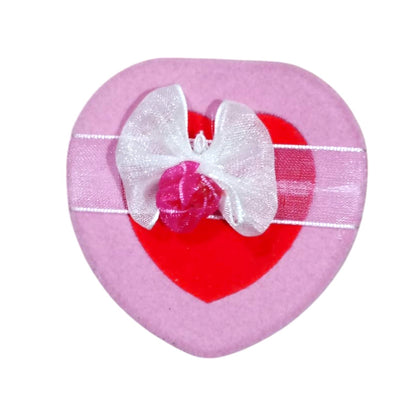 Heart-Shaped Velvet Ring Box with Ribbon & Bow – Elegant Jewelry Gift Packaging