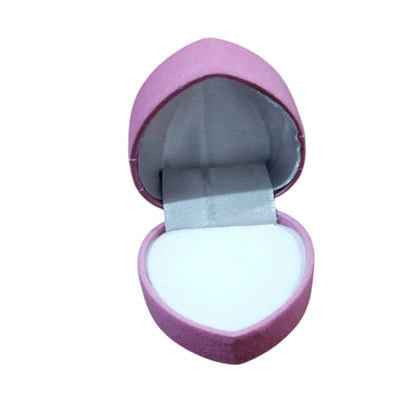 Heart-Shaped Velvet Ring Box with Ribbon & Bow – Elegant Jewelry Gift Packaging