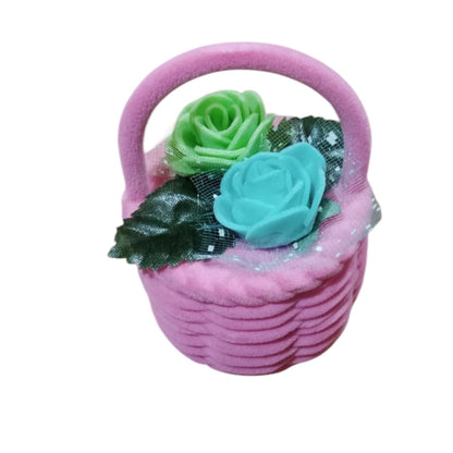 Floral Basket Velvet Ring Box – Elegant Gift Packaging for Jewelry