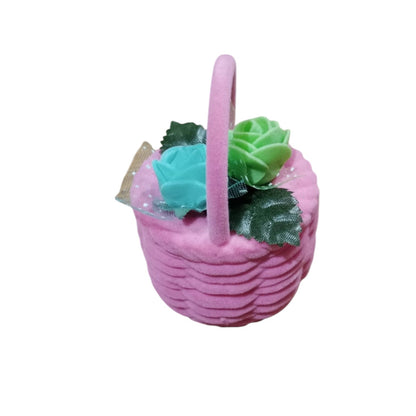 Floral Basket Velvet Ring Box – Elegant Gift Packaging for Jewelry