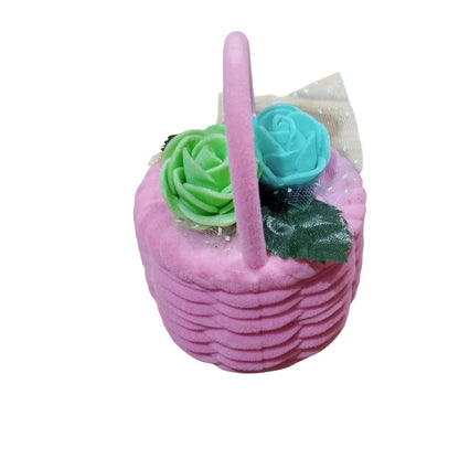Floral Basket Velvet Ring Box – Elegant Gift Packaging for Jewelry